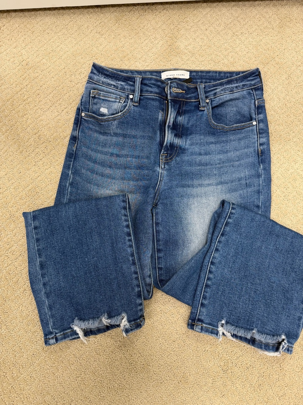 Risen Cropped Ankle Jeans in Medium Blue by AGOLDE